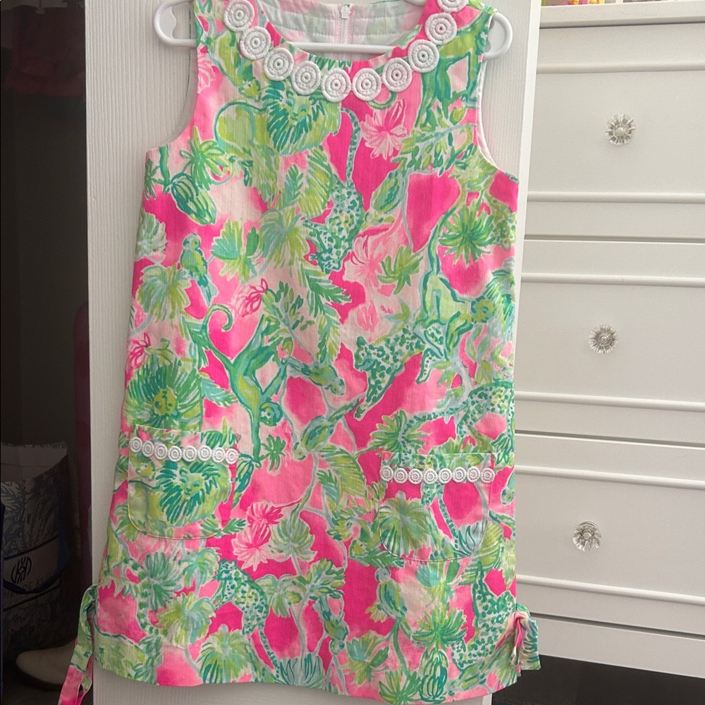 Floral Pink and Green Kids Dress